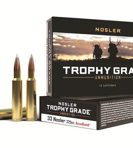 Nosler Trophy Grade 33 Nosler Ammo 225 Grain Nosler AccuBond Bonded Polymer Tip Box of 20