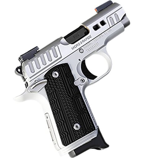 Kimber Micro 9 Rapide Frost 9mm Luger Pistol 3.15" Barrel 8+1 Round Silver Slide Black Grip Silver Frame