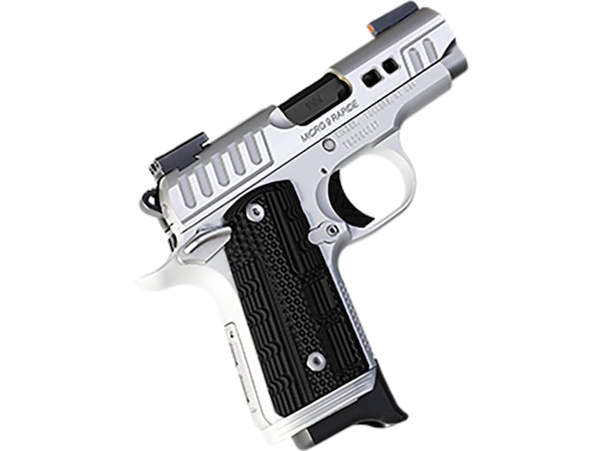 Kimber Micro 9 Rapide Frost 9mm Luger Pistol 3.15" Barrel 8+1 Round Silver Slide Black Grip Silver Frame