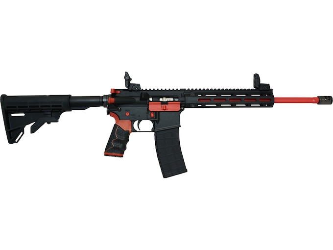 Tippmann Arms M4-22 Redline Semi Automatic Rifle 22 Long Rifle 16" Black Threaded Barrel Anodized Black Frame Red Pistol Grip
