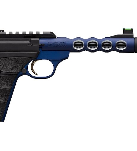 Browning Buck Mark Plus Vision UFX 22LR Pistol 5.9" Threaded Barrel 10+1 Round Black Slide Black Grip Anodized Blue Frame