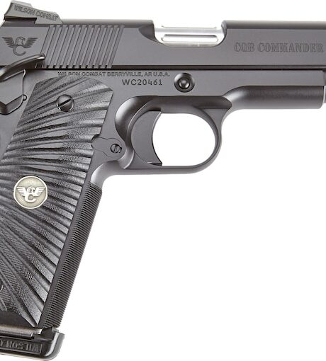 Wilson Combat CQB 1911 Commander Ambi 45 ACP Pistol 4.25" Barrel 8+1 Round Black Slide Black Grip Gray Frame