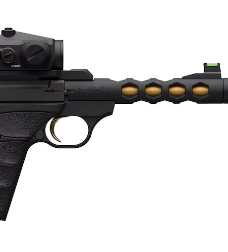 Browning Buck Mark Plus Vision UFX 22LR Pistol 5.9" Threaded Barrel 10+1 Round Black Slide Black Grip Anodized Black Frame Vortex Crossfire Red Dot