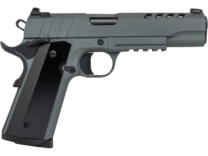 Tisas 1911 Night Stalker 45 ACP Pistol 5" Barrel 8+1 Round Gray Cerakote Slide Black Grip Gray Cerakote Frame
