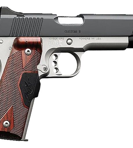 Kimber Custom II LG 45 ACP Pistol 5" Barrel 7+1 Round Matte Black Slide Rosewood Grip Silver Frame