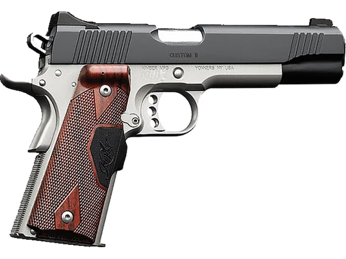 Kimber Custom II LG 45 ACP Pistol 5" Barrel 7+1 Round Matte Black Slide Rosewood Grip Silver Frame