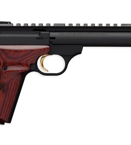 Browning Buck Mark Field Target 22LR Pistol 5.5" Threaded Barrel 10+1 Round Matte Black Slide Cocobolo Grip Matte Black Frame