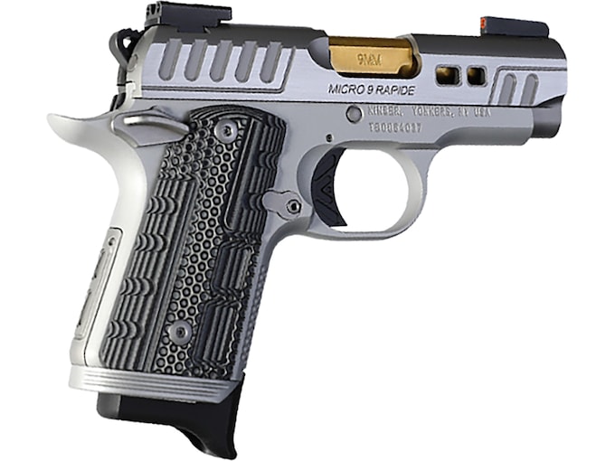 Kimber Micro 9 Rapide Dawn 9mm Luger Pistol 3.15" Barrel 7+1 Round Brushed Stainless Steel Slide Stainless Grip Silver Frame