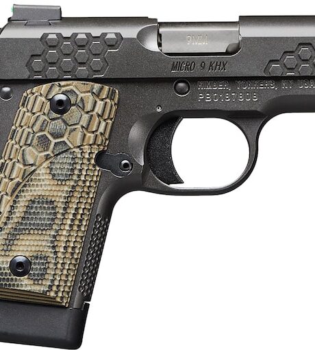 Kimber Micro 9 KHX 9mm Luger Pistol 3.15" Barrel 7+1 Round Gray Slide Tan/Black Grip Gray Frame