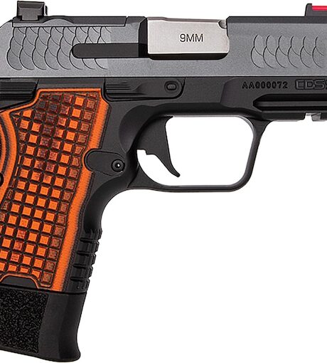 Kimber CDS9 9mm Luger Pistol 3.64" Threaded Barrel 15+1 Round Gray Slide Orange/Black Grip Black Frame
