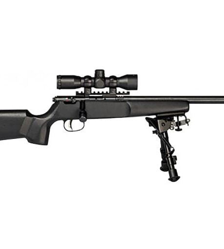 Savage Arms Rascal Bolt Action Rifle 22 Long Rifle 16.13" Black Threaded Barrel Black Frame Black Field Stock with Scope