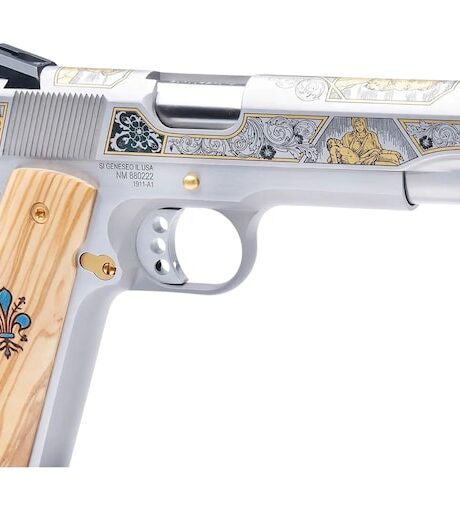 Springfield Armory SK Guns Michaelangelo 1911 45 ACP Pistol 5" Barrel 7+1-Round Stainless Slide Wood Grip Stainless Frame