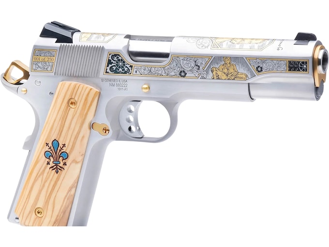 Springfield Armory SK Guns Michaelangelo 1911 45 ACP Pistol 5" Barrel 7+1-Round Stainless Slide Wood Grip Stainless Frame