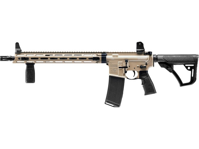 Daniel Defense DDM4 V7 Semi Automatic Rifle 5.56x45mm NATO 16" Black Threaded Barrel Desert Sage Frame Black Pistol Grip Fixed Sights and Forend Grip