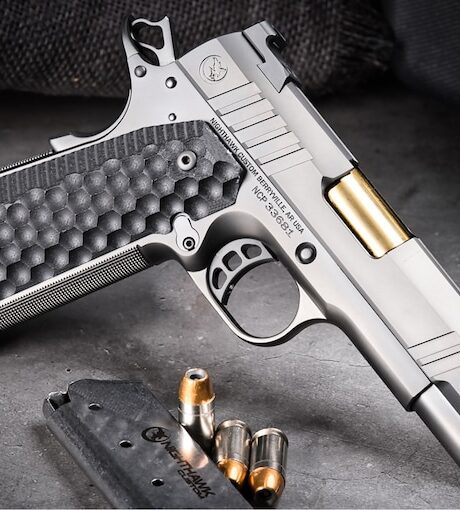 Nighthawk Custom Vice President 9mm Luger Pistol 4.25" Barrel 10+1 Round Black DLC Slide Black Grip Black DLC Frame