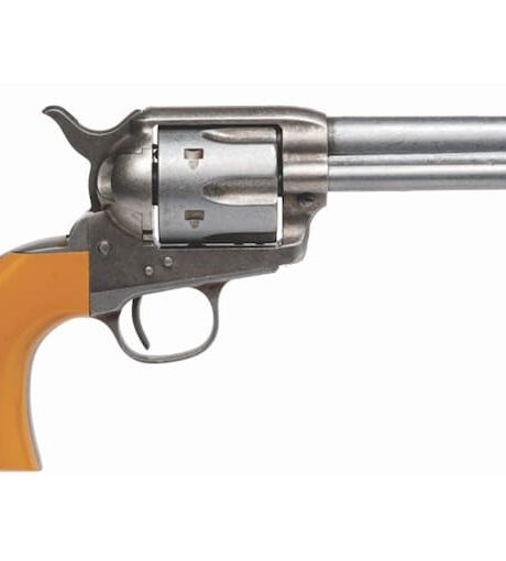 Cimarron Firearms Rooster Shooter 45 Colt (Long Colt) Revolver 4.75" Antique Barrel 6 Round Orange Grip