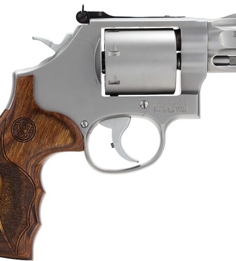 Smith & Wesson Performance Center Model 686 357 Magnum Revolver 2.5" Stainless Barrel 7 Round Wood Grip