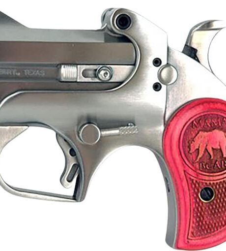 Bond Arms Mama Bear 357 Magnum Over Under Pistol 2.5" Barrel 2 Round Pink Grip Satin Steel Frame
