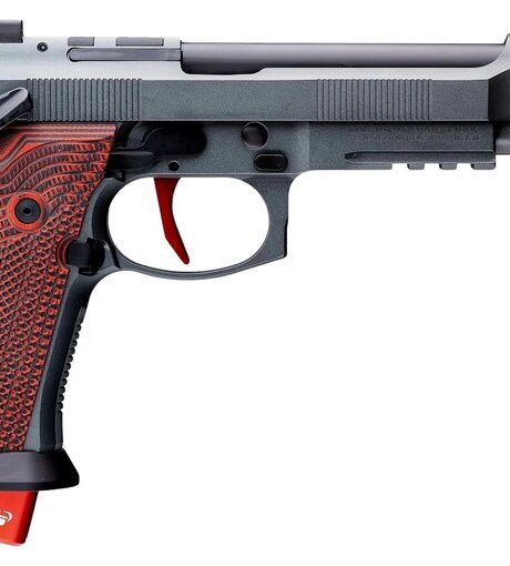 Beretta 92XI Gara 9mm Luger Pistol 5.1" Threaded Barrel 22+1 Round Gray Slide Red/Black Grip Gray Frame