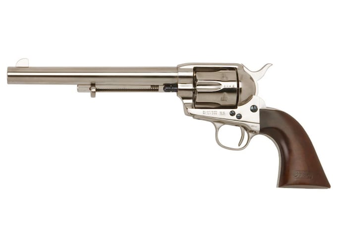 Cimarron Firearms Cavalry Scout 45 Colt (Long Colt) Revolver 7.5" Nickel Barrel 6 Round Walnut Grip
