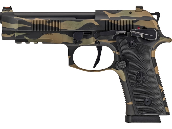 Beretta 92XI Combat 9mm Luger Pistol 4.7" Barrel 18+1 Round Tiger Stripe Slide Black Grip Tiger Stripe Frame