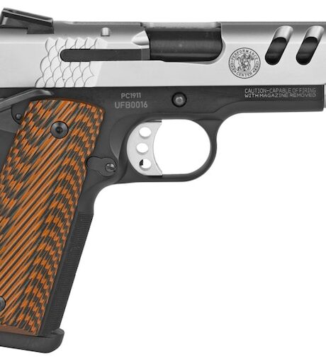 Smith & Wesson Performance Center 1911 Commander Two Tone 45 ACP Pistol 4.25" Barrel 8+1 Round Matte Stainless Slide Wood Grip Two Tone Frame