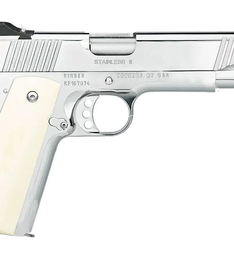 Kimber Stainless II HP 38 Super Pistol 5.25" Barrel 9+1 Round Polished Slide Ivory Grip Polished Frame