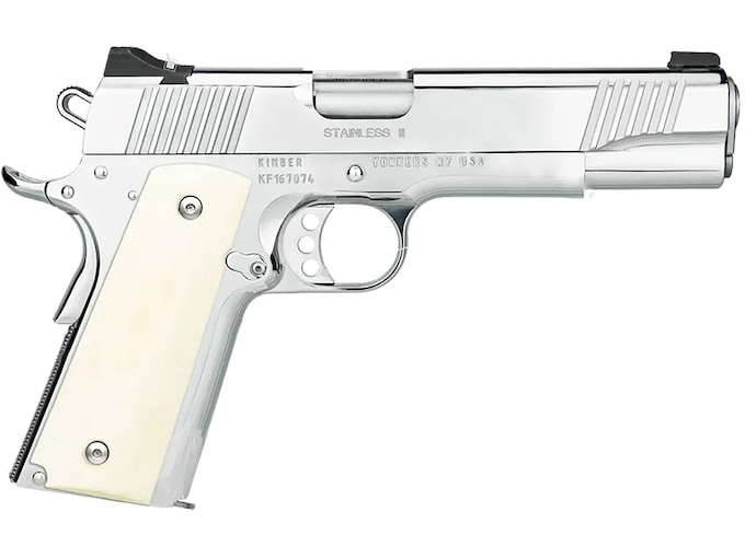 Kimber Stainless II HP 38 Super Pistol 5.25" Barrel 9+1 Round Polished Slide Ivory Grip Polished Frame