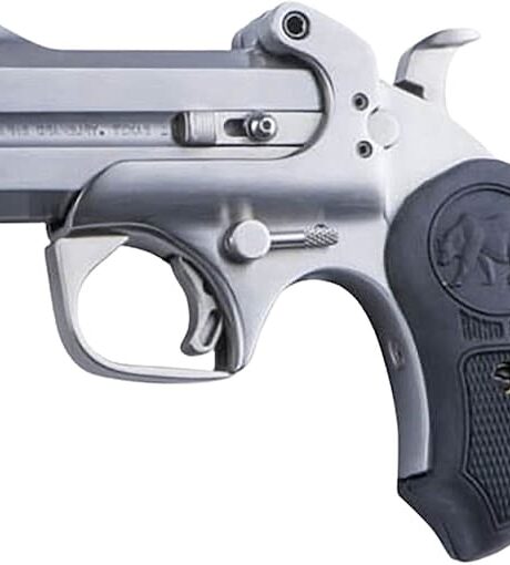 Bond Arms Papa Bear  45 Colt (Long Colt) Over Under Pistol 3" Barrel 2 Round Black Grip Satin Steel Frame