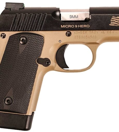 Kimber Micro 9 Hero 9mm Luger Pistol 3.15" Barrel 7+1 Round Black Slide Black Grip Desert Tan Frame