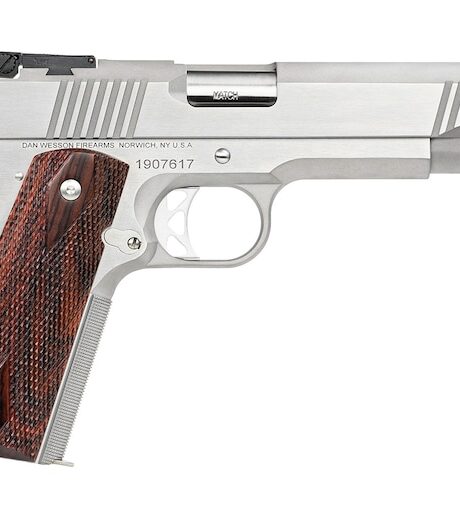 Dan Wesson Pointman 45 ACP Pistol 5" Barrel 8+1 Round Brushed Stainless Steel Slide Cocobolo Grip Brushed Stainless Steel Frame