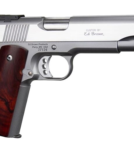 Ed Brown Classic Custom 1911 Government 45 ACP Pistol 5" Barrel 7+1 Round Stainless Slide Cocobolo Grip Stainless Frame