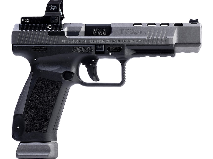Canik TP9SFx 9mm Luger Pistol 5.2" Barrel 20+1 Round Tungsten Slide Black Grip Black Frame Red Dot Sight
