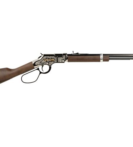 Henry Golden Boy Texas Rangers Bicentennial Lever Action Rifle 22 Long Rifle 20" Blued Barrel Nickel Frame Walnut Straight Grip Stock