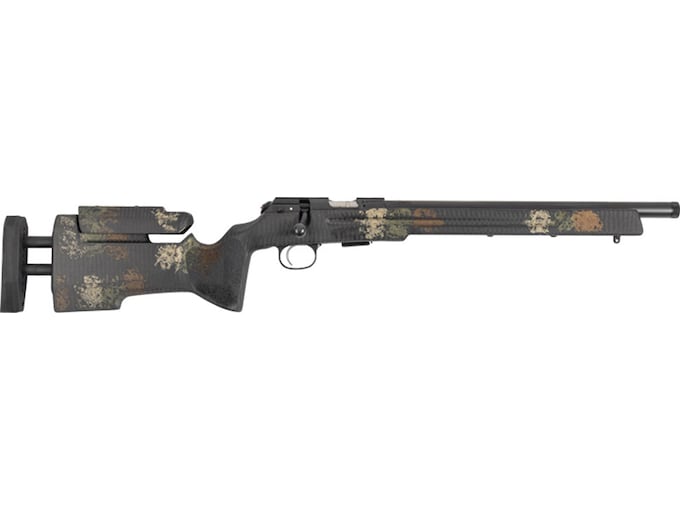 CZ 457 Manners Bolt Action Rifle 22 Long Rifle 16.5" Black Threaded Barrel Black Frame Camo Field Stock