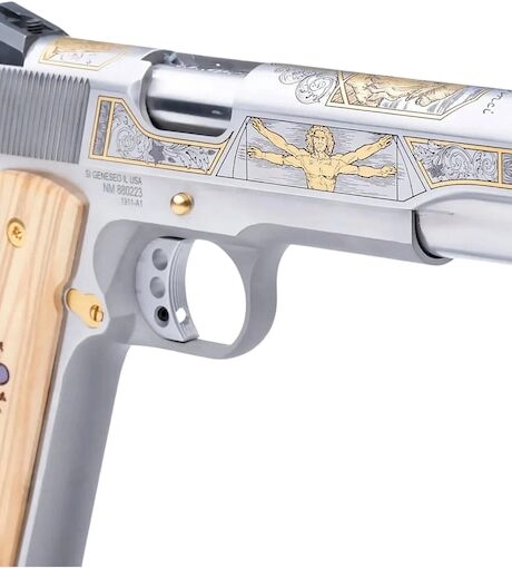 Springfield Armory SK Guns Da Vinci 1911 45 ACP Pistol 45 5" Barrel 7+1-Round Stainless Slide Wood Grip Stainless Frame