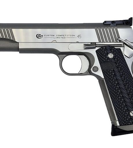 Colt Custom Competition 45 ACP Pistol 5" Barrel 8+1 Round Stainless Slide Black Grip Stainless Frame
