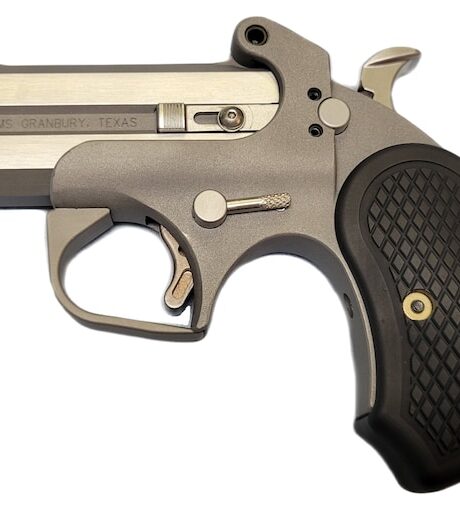 Bond Arms Rowdy XL 45 Colt (Long Colt) Over Under Pistol 3.5" Barrel 2 Round Black Grip Silver Frame