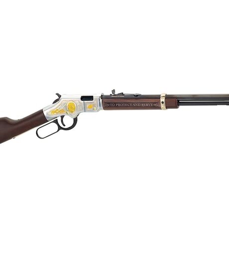 Henry Golden Boy Law Enforcement Lever Action Rifle 22 Long Rifle 20" Blued Barrel Gold Frame Walnut Straight Grip Stock