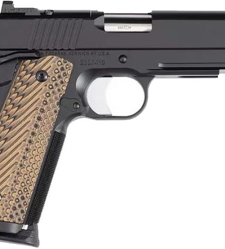 Dan Wesson 1911 Specialist Commander Optics Ready 45 ACP Pistol 4.25" Barrel 8+1 Round Black Slide Tan/Black Grip Black Frame