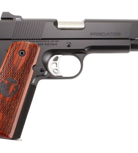 Nighthawk Custom Predator CA 45 ACP Pistol 5" Barrel 8+1 Round Black Nitride Slide Cocobolo Grip Black Nitride Frame