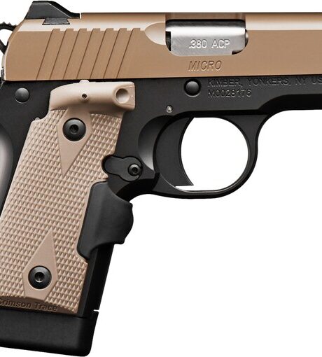 Kimber Micro 380 ACP Pistol 2.75" Barrel 7+1 Round Matte Black Slide Black/Tan Grip Desert Tan Frame Crimson Trace Laser