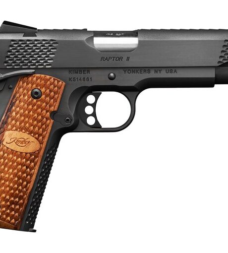 Kimber Raptor II 45 ACP Pistol 5" Barrel 8+1 Round Black Slide Wood Grip Black Frame