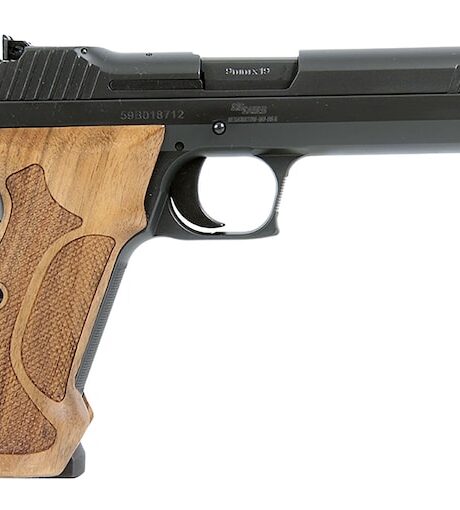 Sig Sauer P210 Target 9mm Luger Pistol 5" Barrel 8+1 Round Nitron Slide Walnut Grip Nitron Frame