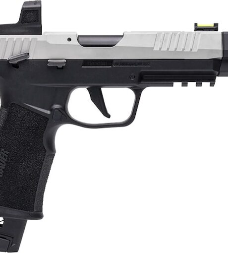 Sig Sauer P322 Comp 22LR Pistol 4" Threaded Barrel 25+1 Round Stainless Slide Black Grip Black Frame