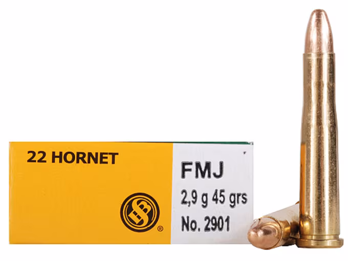 Buy Sellier & Bellot 22 Hornet Ammo 45 Grain Full Metal Jacket Box of 20
